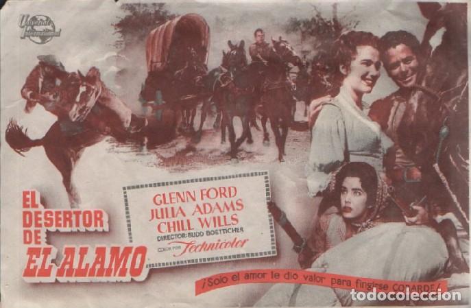 Cine: PROGRAMA DE CINE: EL DESERTOR DE EL ALAMO PC-8826 - Foto 1