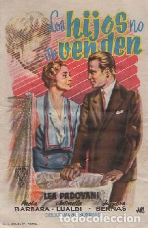 Cine: PROGRAMA DE CINE: LOS HIJOS NO SE VENDEN PC-8829 - Foto 1
