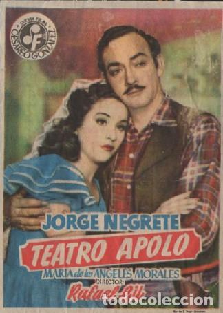 Cine: PROGRAMA DE CINE: JORGE NEGRETE TEATRO APOLO PC-8834 - Foto 1