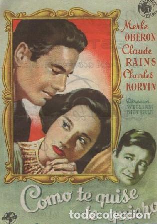 Cine: PROGRAMA DE CINE: COMO TE QUISE TE QUIERO PC-8845 - Foto 1