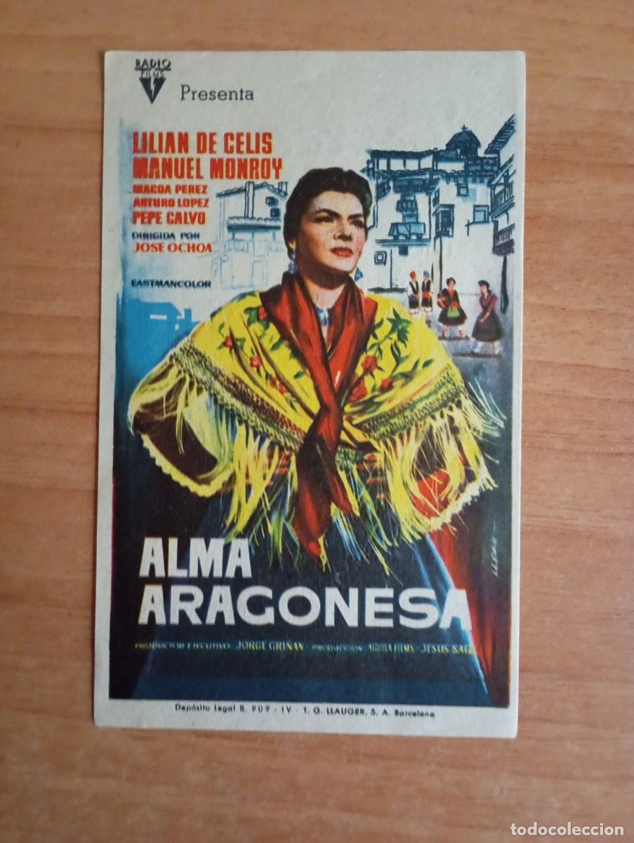 Cine: azul2-PROGRAMA DE CINE DE LA PELICULA-- ALMA ARAGONESA-, ct