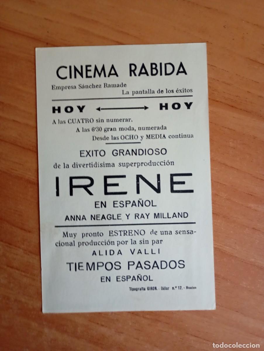 Cine: azul2-PROGRAMA DE CINE DE LA PELICULA--IRENE ct - Foto 2