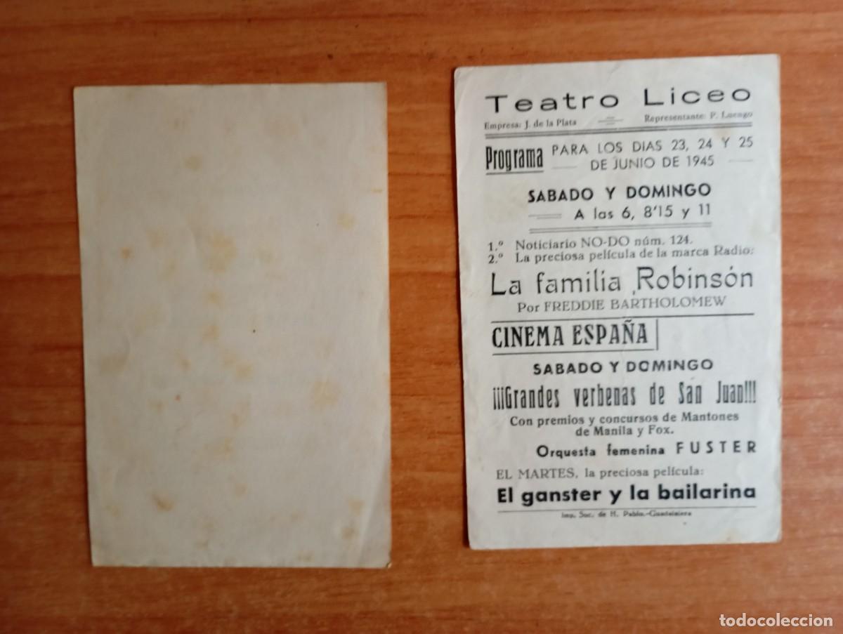 Cine: azul2-PROGRAMA DE CINE DE LA PELICULA-- LA FAMILIA ROBINSON - Foto 2