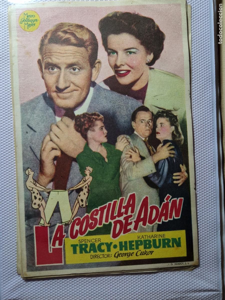 Cine: PROGRAMA DE MANO FOLLETO LA COSTILLA DE ADAN SPENCER TRACY KATHARINE HEPBURN