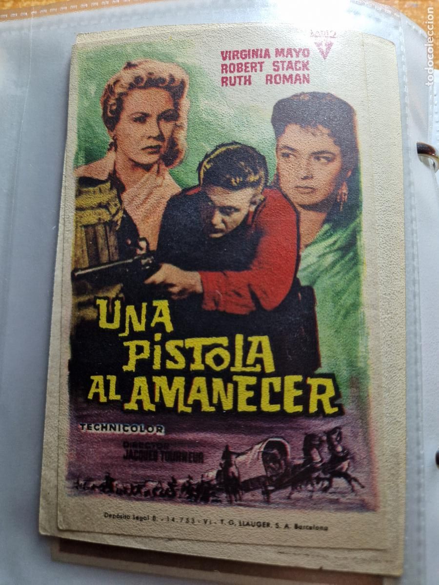 Cine: PROGRAMA DE MANO FOLLETO UNA PISTOLA AL AMANECER - VIRGINIA MAYO, ROBERT STACK - Foto 1
