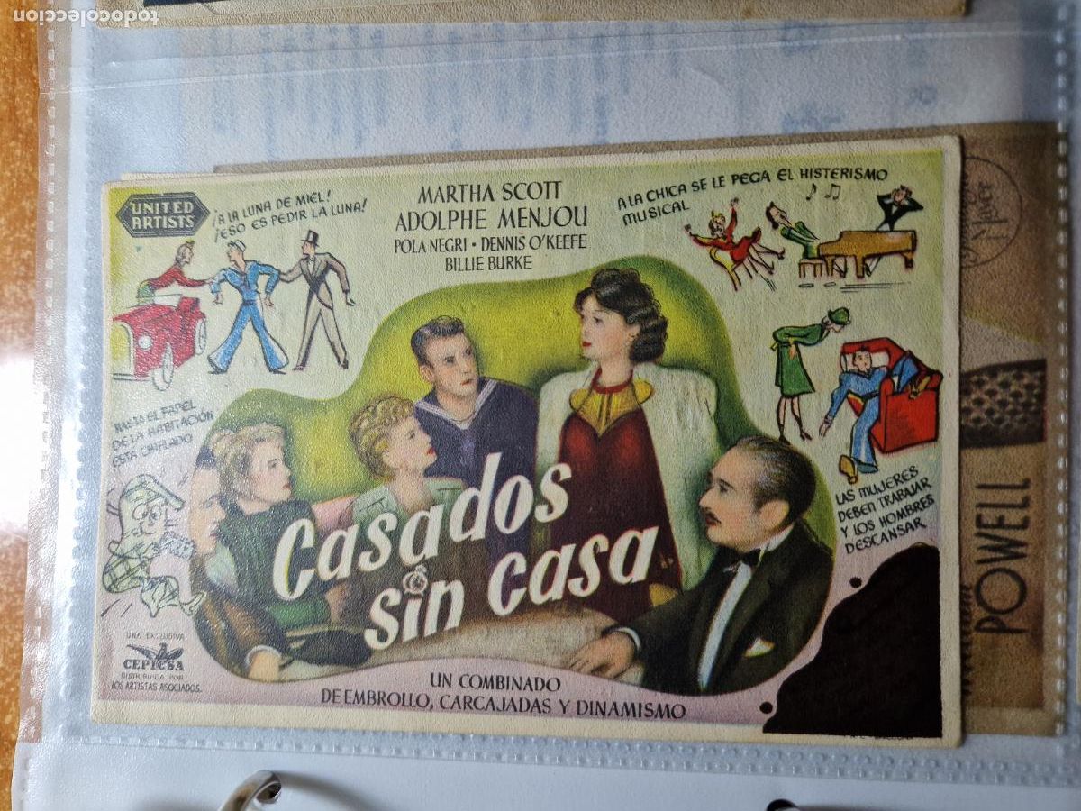 Cine: PROGRAMA DE MANO FOLLETO CASADOS SIN CASA MARTHA SCOTT ADOLPHE MENJOU POLA NEGRI
