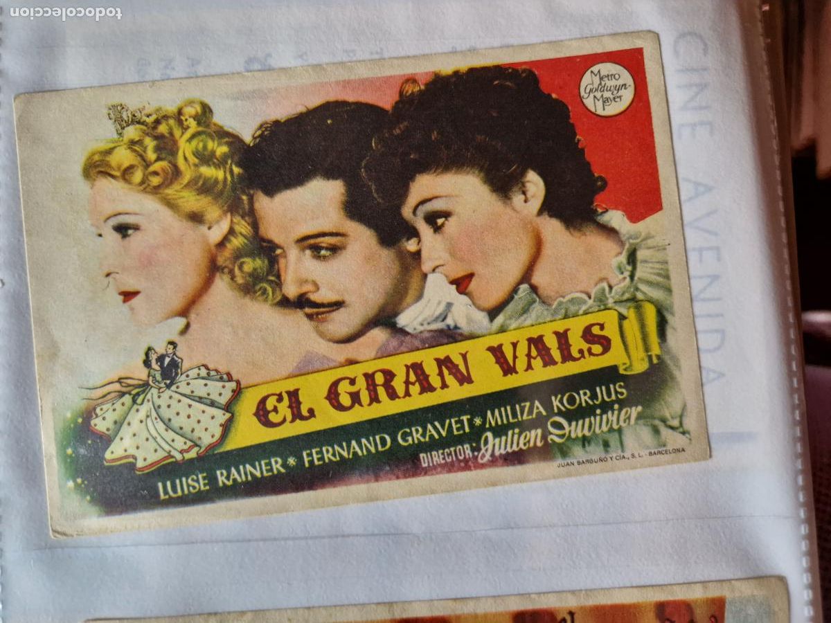 Cine: PROGRAMA DE MANO FOLLETO EL GRAN VALS .- LUISE RAINER - Foto 1