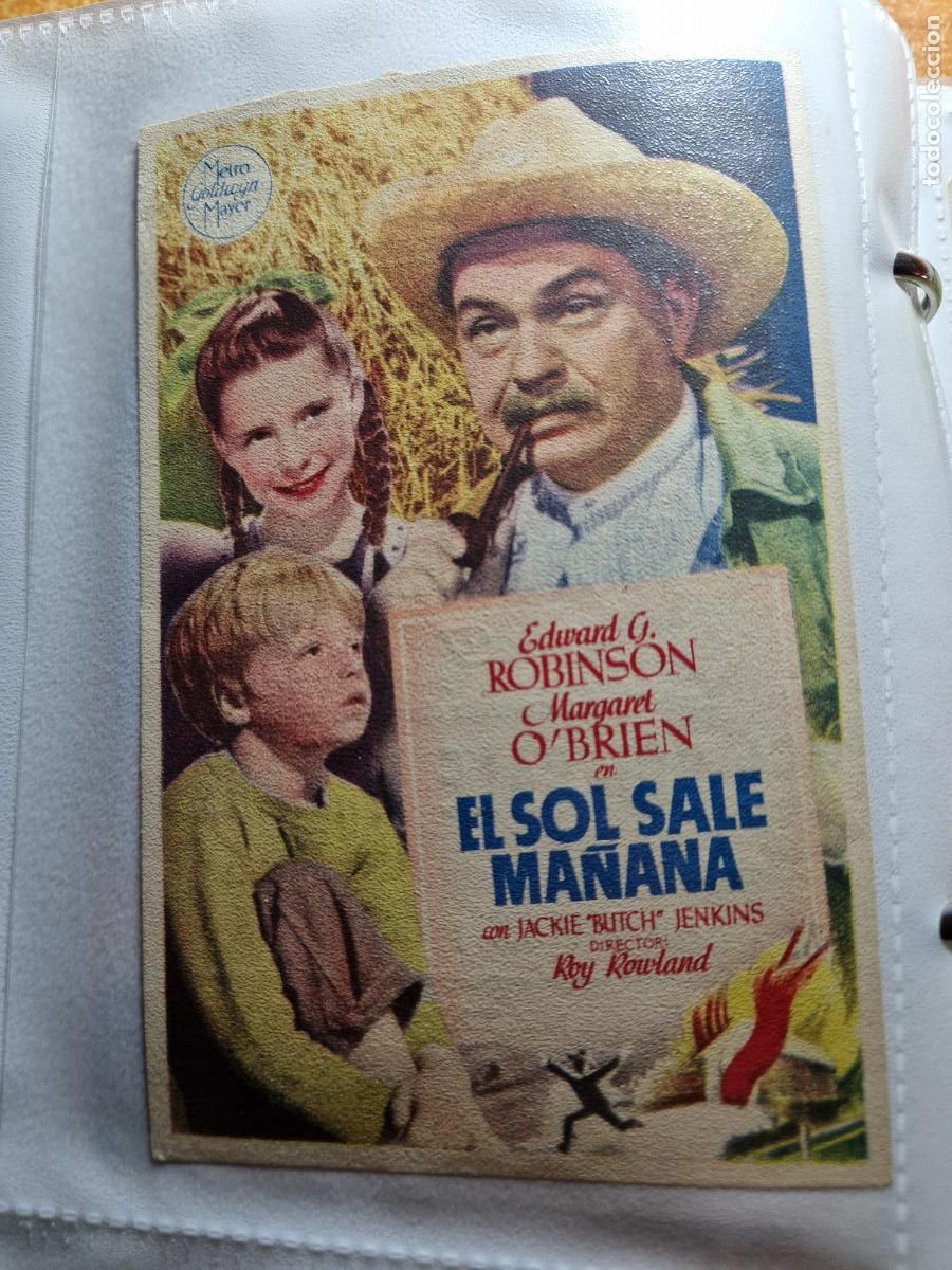 Cine: PROGRAMA DE MANO FOLLETO EL SOL SALE MA&Ntilde;ANA .- EDWARD G. ROBINSON