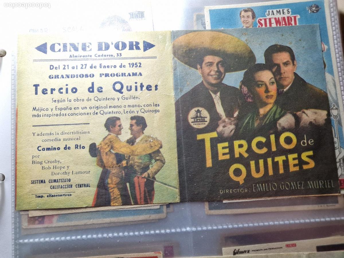 Cine: PROGRAMA DE MANO FOLLETO TERCIO DE QUITES - MARIO CABR&Eacute;, ANTONIO BAD&Uacute;