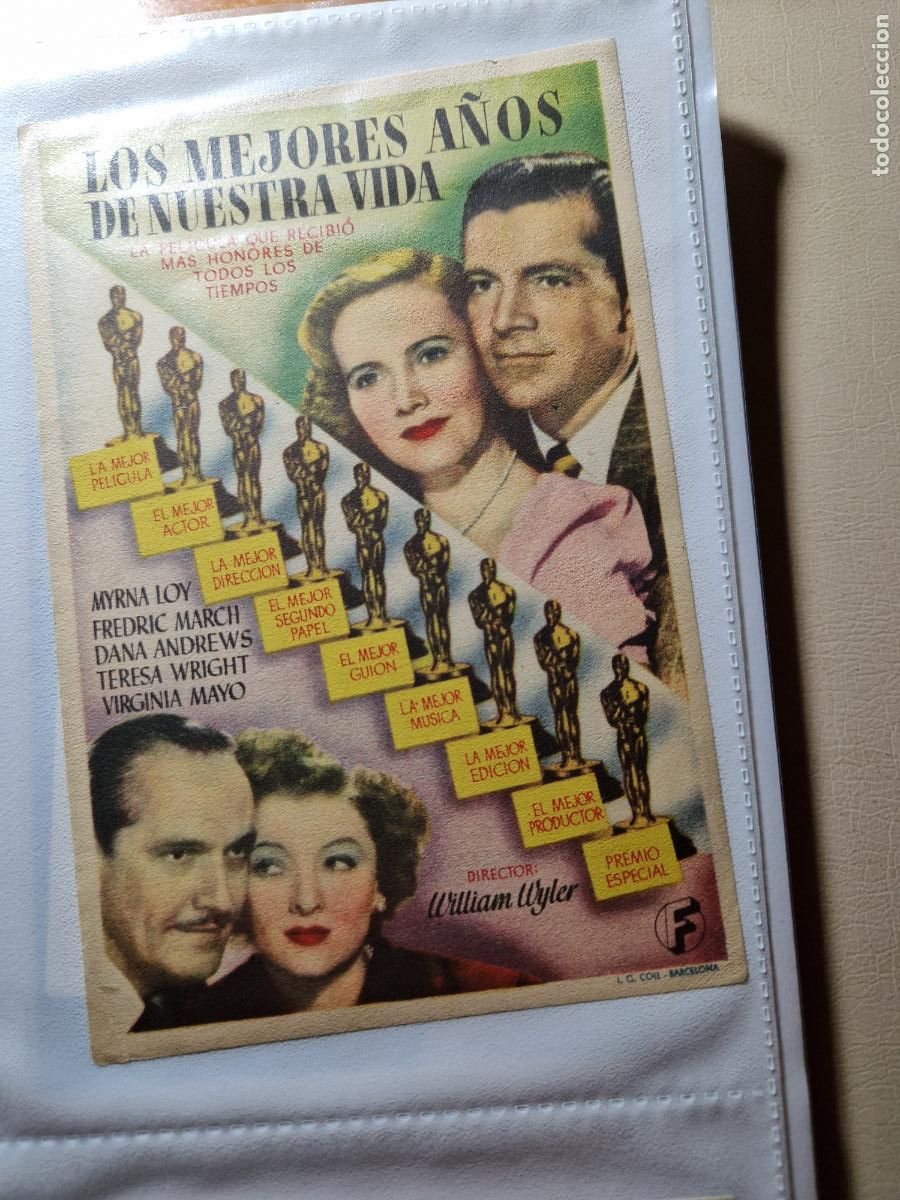 Cine: PROGRAMA DE MANO FOLLETO LOS MEJORES A&Ntilde;OS DE NUESTRA VIDA : MYRNA LOY