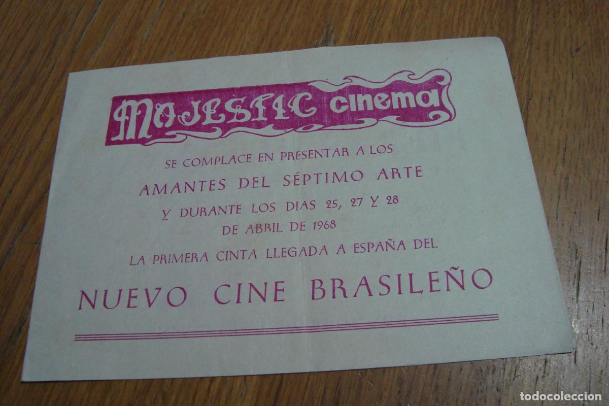 Kino: ANTIGUO FOLLETO MAJESTIC CINEMA VILAFRANCA? PELICULA FIERAS HUMANAS. NUEVO CINE BRASILE&Ntilde;O
