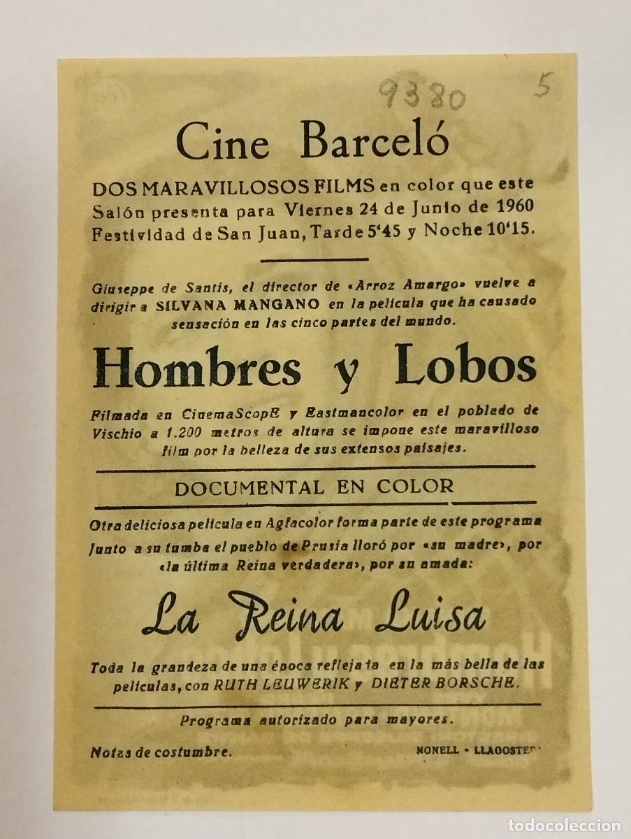Cine: PROGRAMA DE CINE SENCILLO. HOMBRES Y LOBOS. CON PUBLICIDAD. - Foto 2