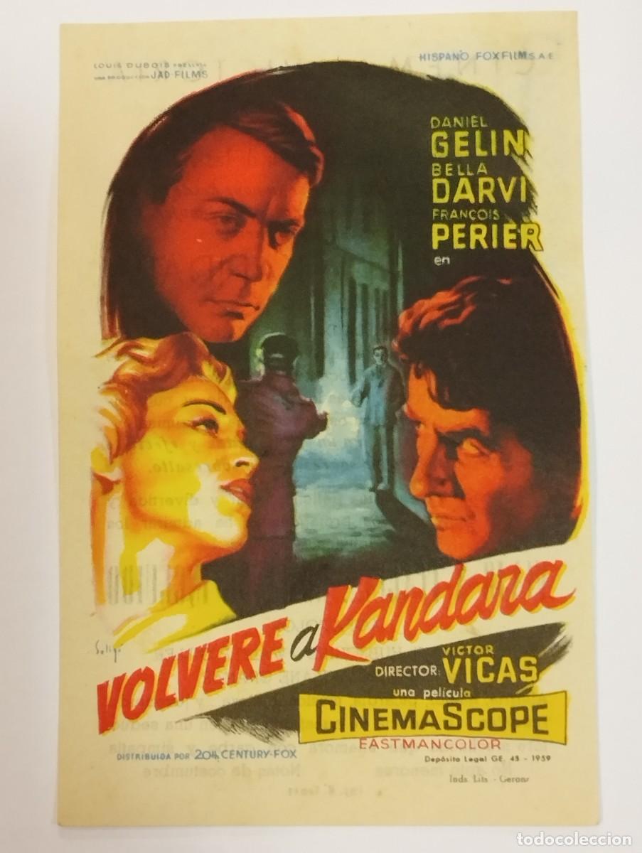 Cine: PROGRAMA DE CINE SENCILLO. VOLVERE A KANDARA. CON PUBLICIDAD.