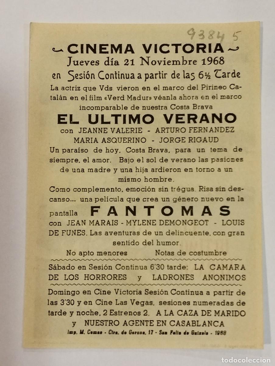 Cine: PROGRAMA DE CINE SENCILLO. EL ULTIMO VERANO. CON PUBLICIDAD. - Foto 2