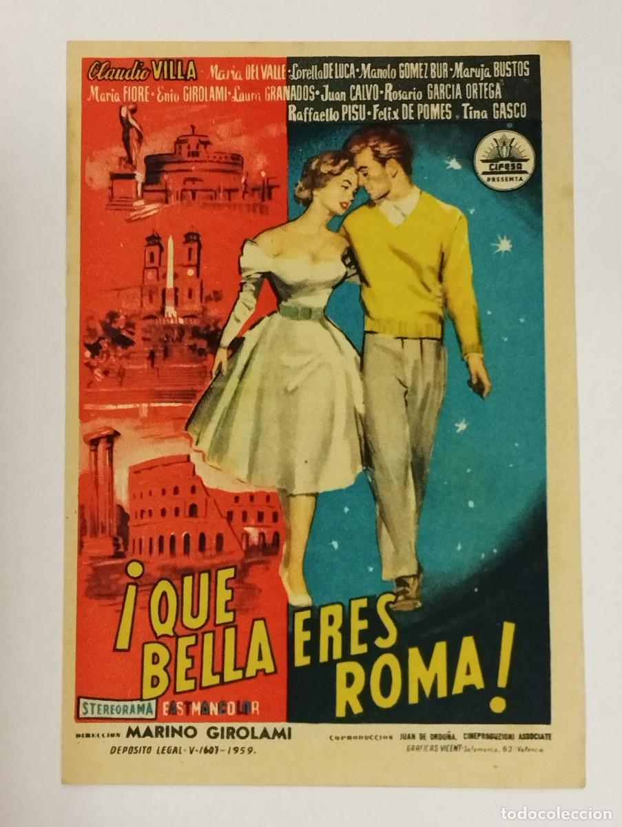 Cine: PROGRAMA DE CINE SENCILLO. QUE BELLA ERES ROMA. CON PUBLICIDAD. - Foto 1