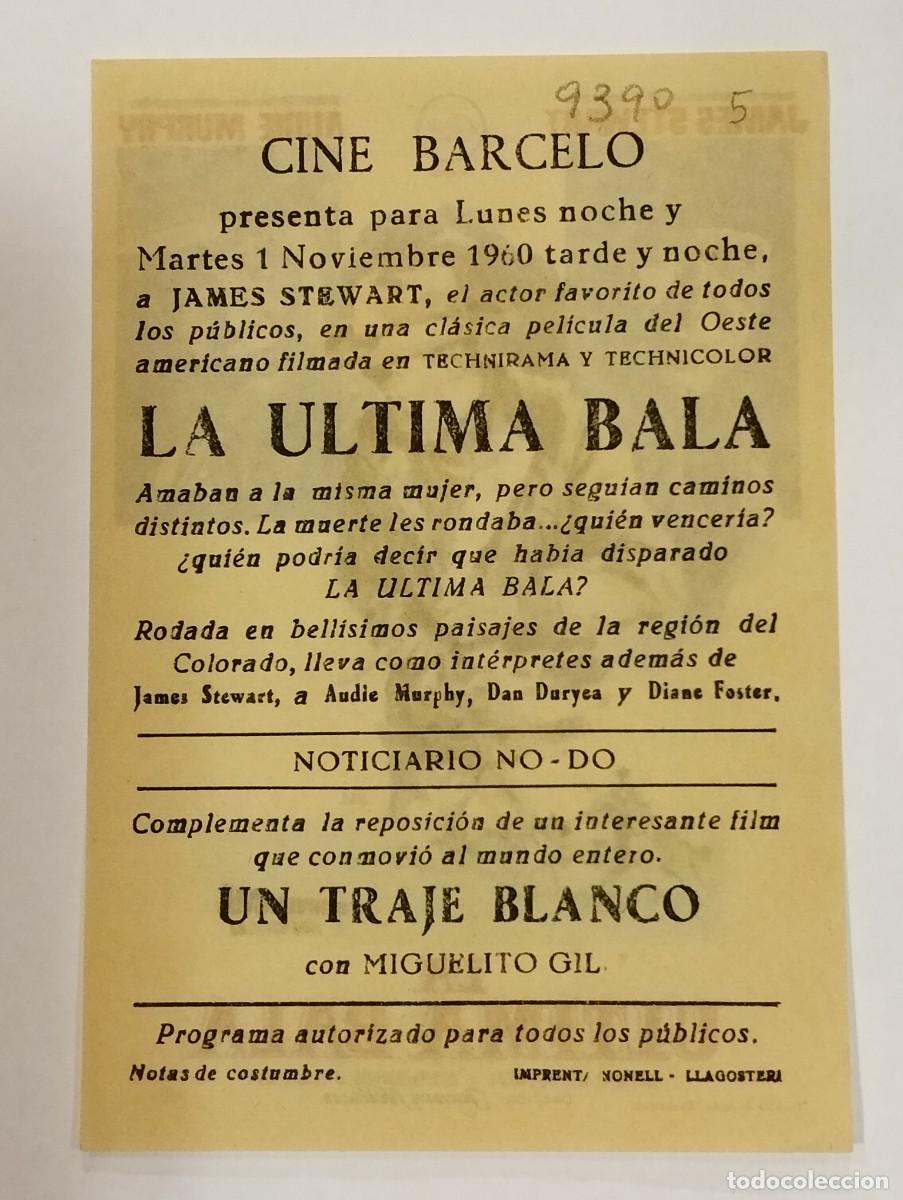 Cine: PROGRAMA DE CINE SENCILLO. LA ULTIMA BALA. CON PUBLICIDAD. - Foto 2