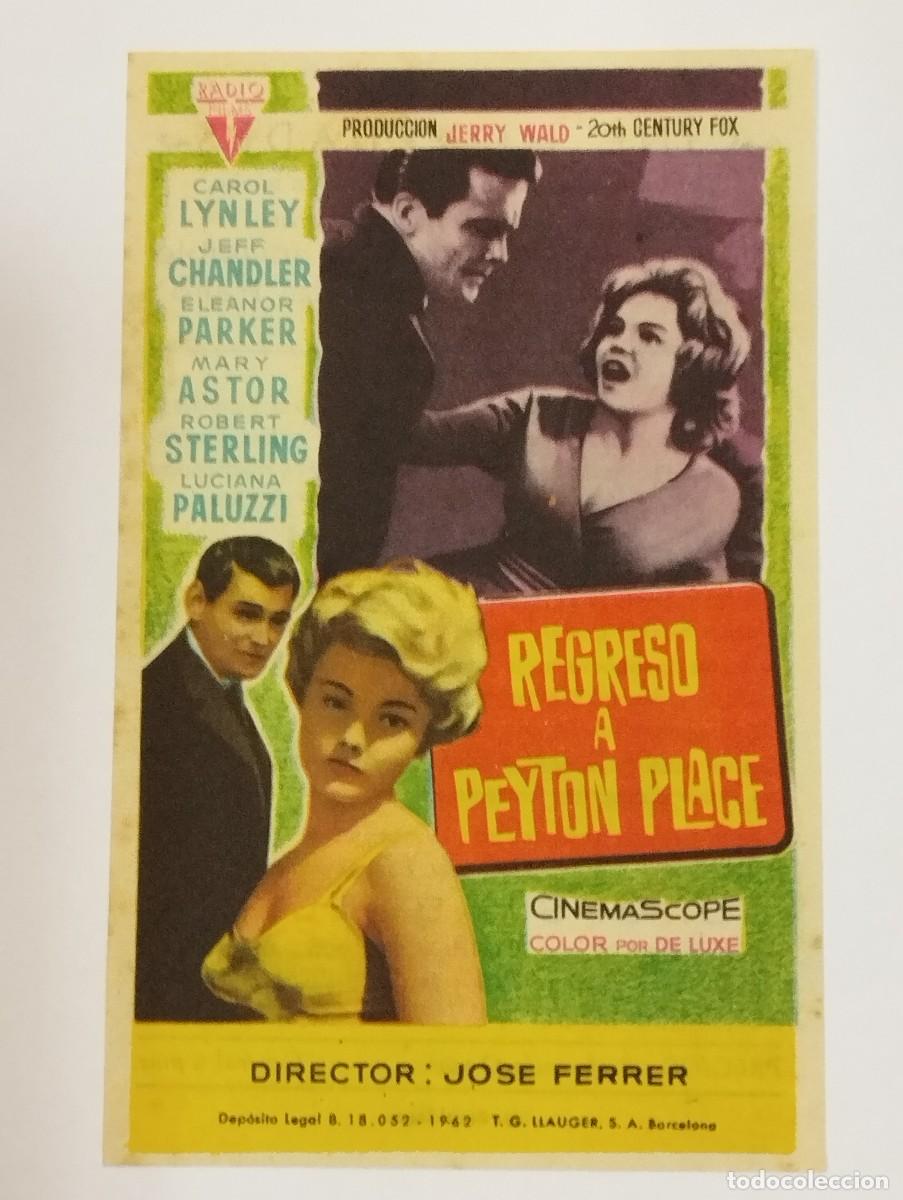 Cine: PROGRAMA DE CINE SENCILLO. REGRESO A PEYTON PLACE. CON PUBLICIDAD. - Foto 1