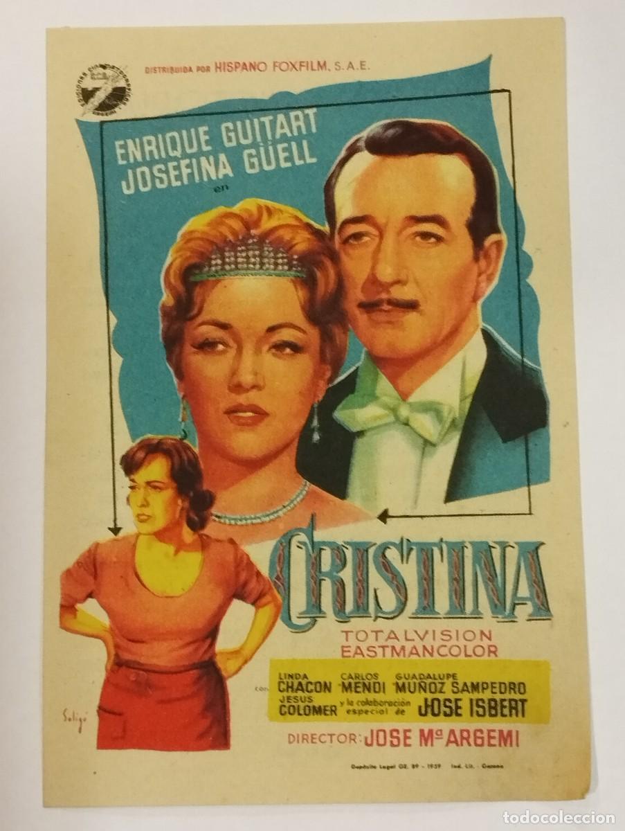 Cine: PROGRAMA DE CINE SENCILLO. CRISTINA. CON PUBLICIDAD. - Foto 1