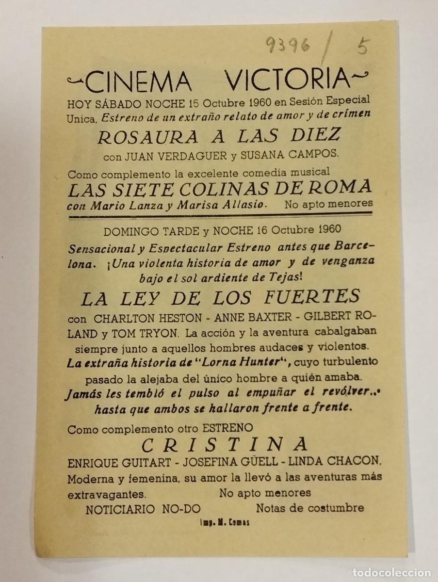 Cine: PROGRAMA DE CINE SENCILLO. CRISTINA. CON PUBLICIDAD. - Foto 2