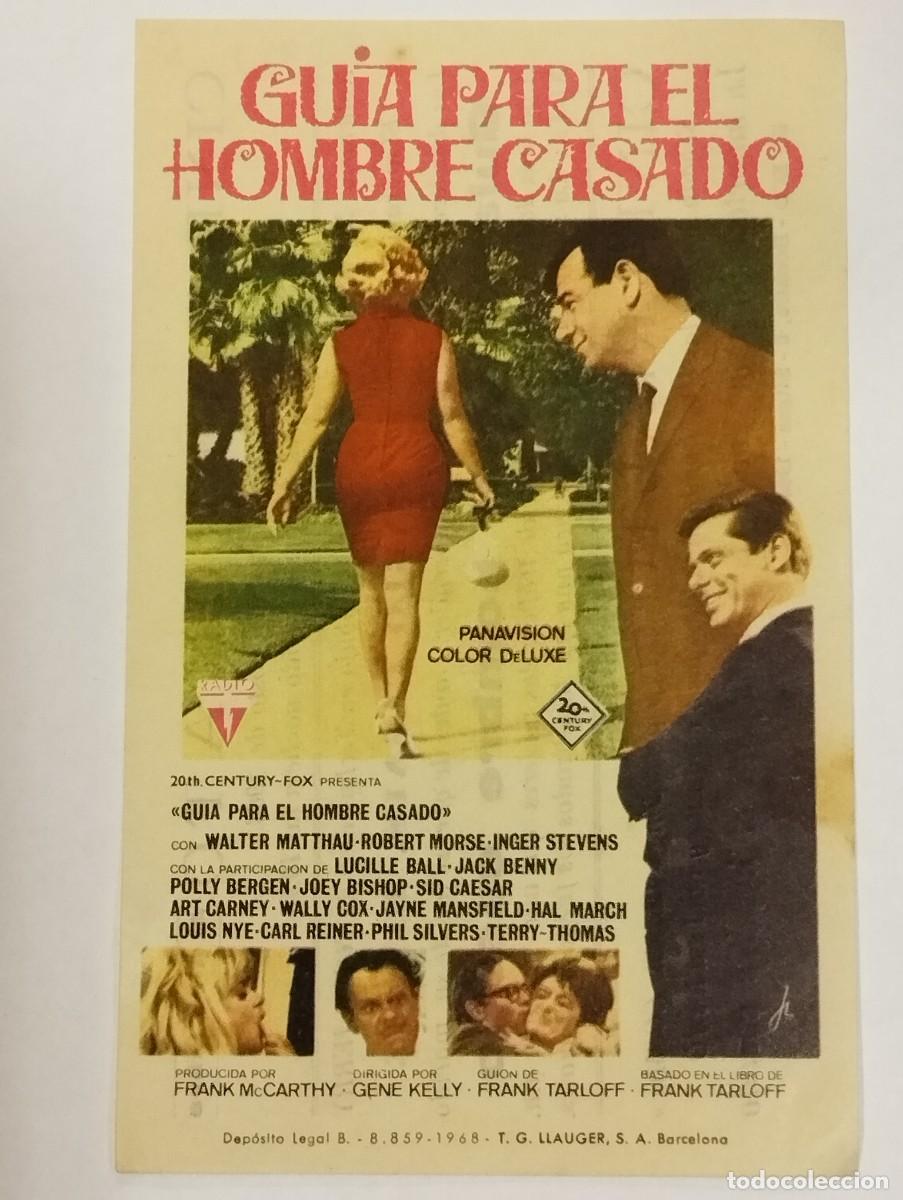 Cine: PROGRAMA DE CINE SENCILLO. GUIA PARA EL HOMBRE CASADO. CON PUBLICIDAD.