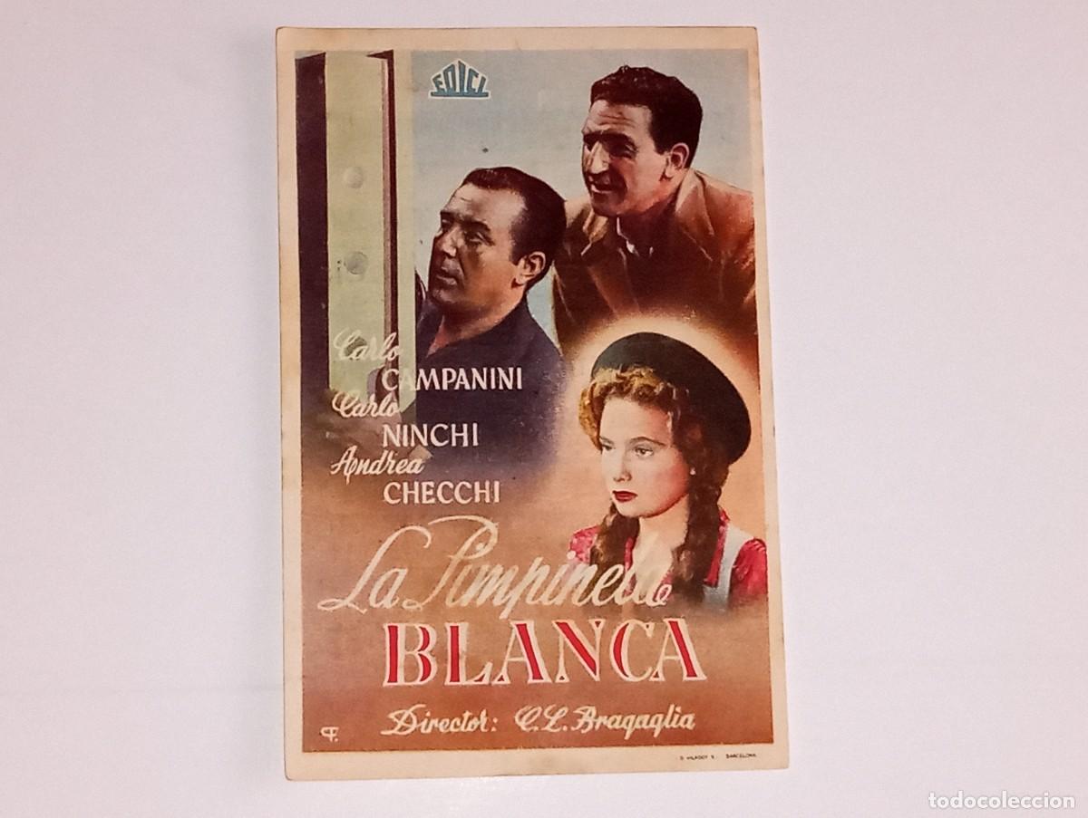 Cine: ANTIGUO PROGRAMA DE CINE LA PIMPINELA BLANCA CINE MARINA LEVANTE MARFIL VALENCIA A&Ntilde;O 1948