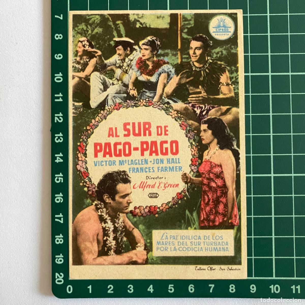 Kino: folleto de mano programa de cine pelicula Al sur de Pago Pago