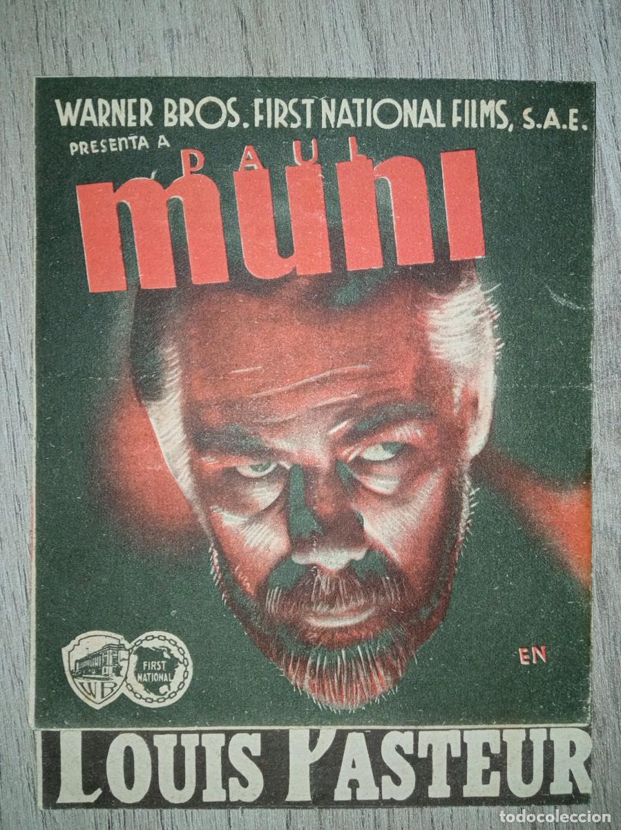  Flyers Publicitaires de films Anciens: LA TRAGEDIA DE LOUIS PASTEUR, PAUL MUNI, CINE VILLA SOL, SEVILLA