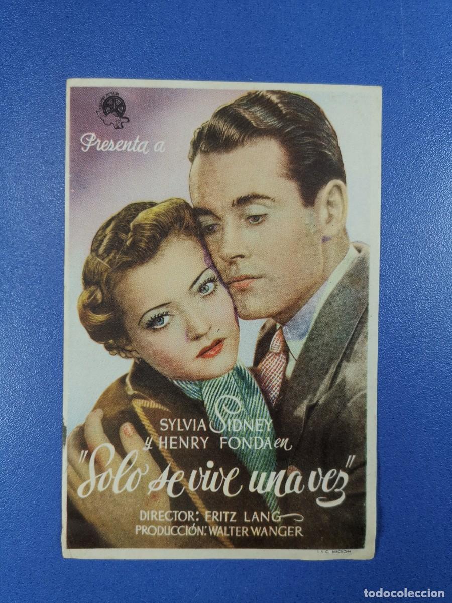 Cine: SOLO SE VIVE UNA VEZ-- PROGRAMA DE MANO -- SIN EDITAR REVERSO - Foto 2