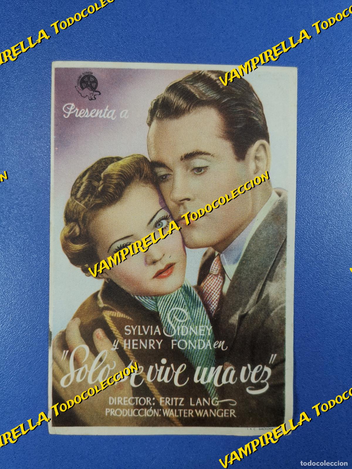 Cine: SOLO SE VIVE UNA VEZ-- PROGRAMA DE MANO -- SIN EDITAR REVERSO - Foto 1