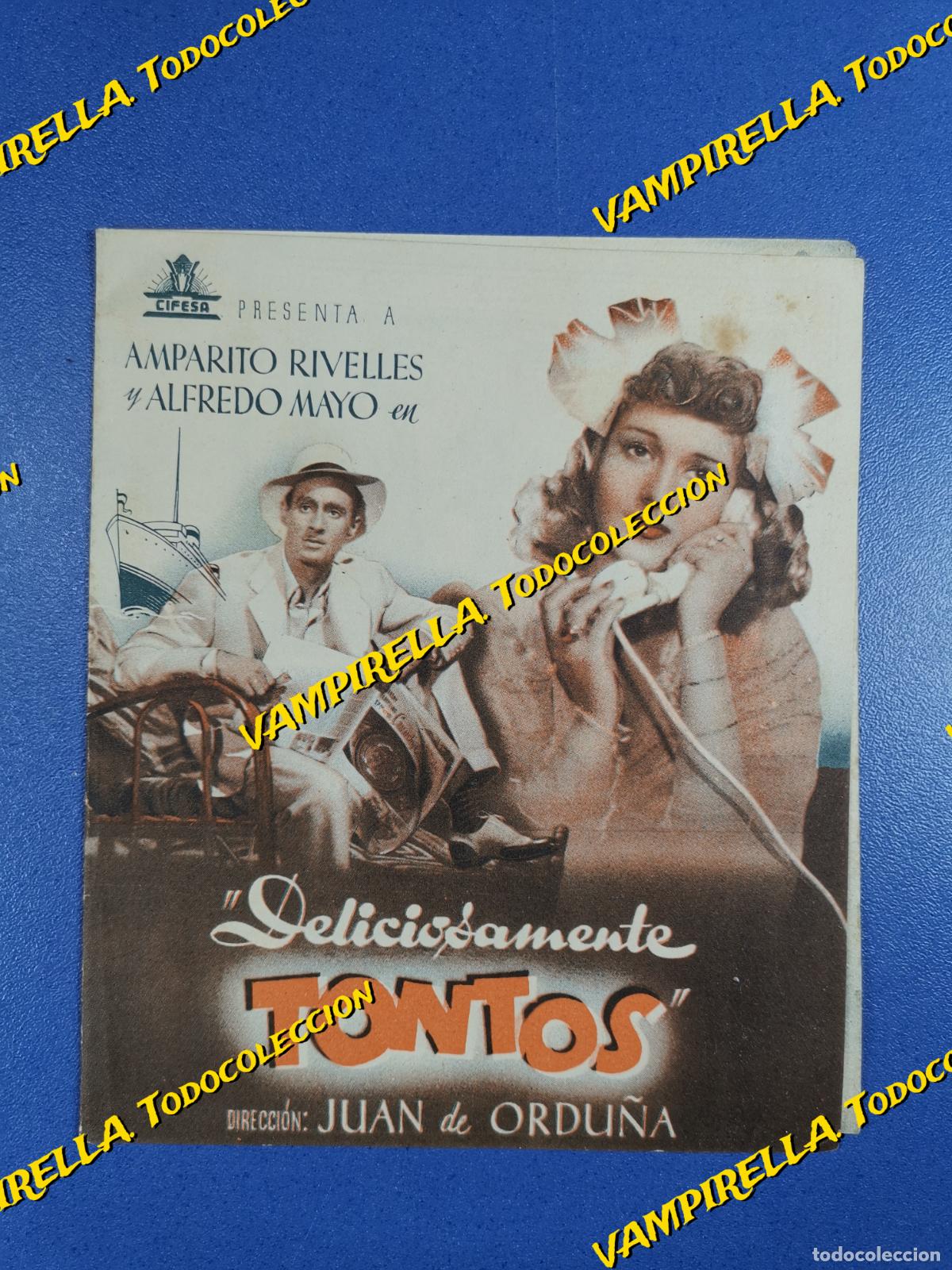 Cine: DELICIOSAMENTE TONTOS- PROGRAMA DE MANO DOBLE-- SIN EDITAR REVERSO - Foto 1
