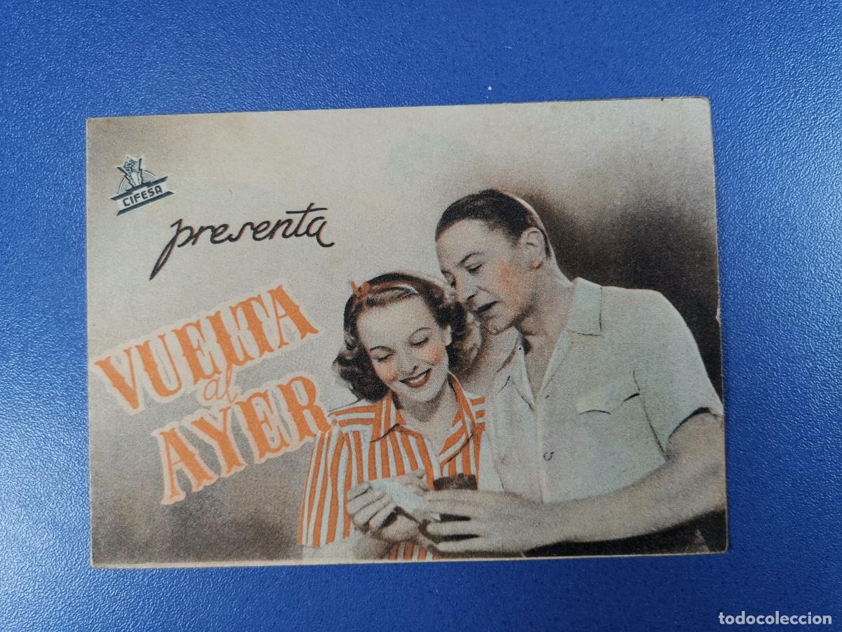 Cine: VUELTA AL AYER - PROGRAMA DE MANO DOBLE-- CINE ALCAZAR - Foto 2