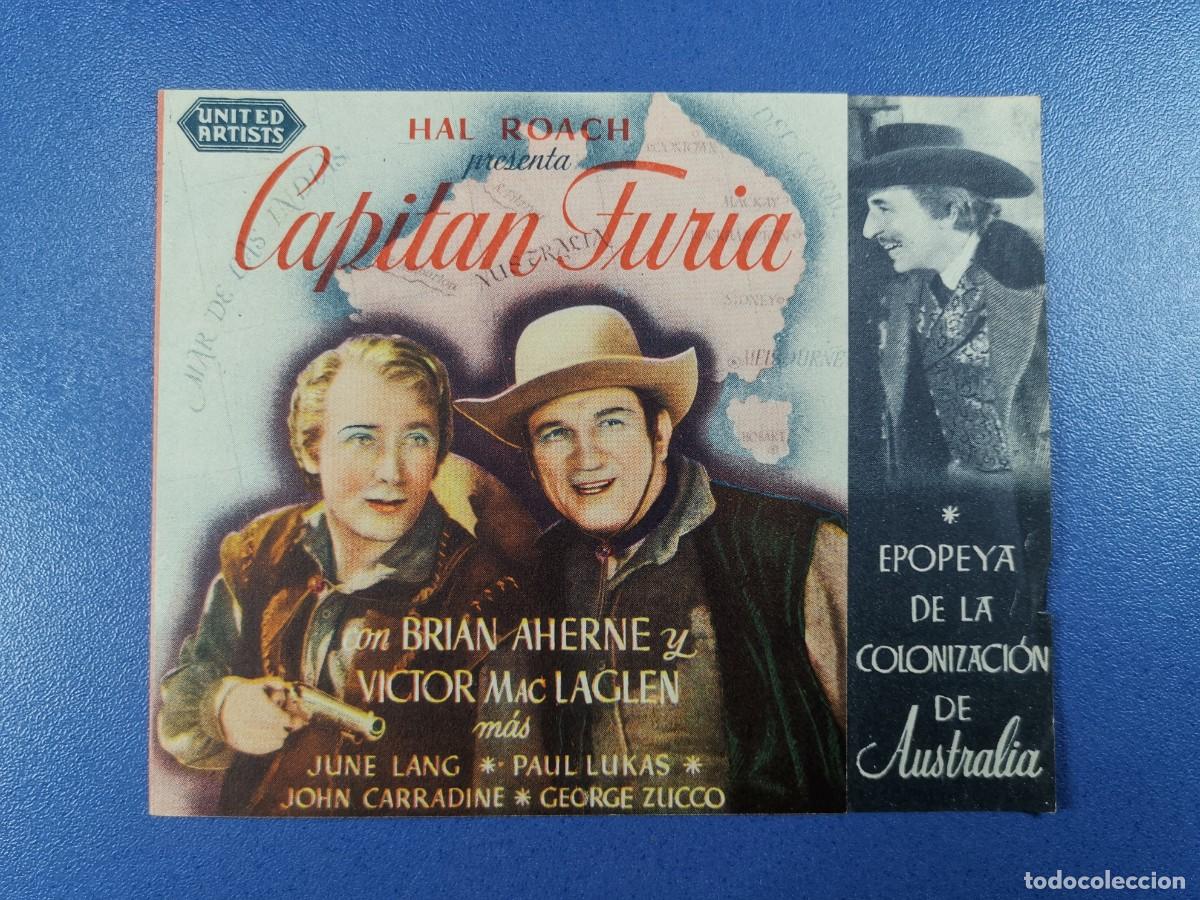 Cine: CAPITAN FURIA - PROGRAMA DE MANO DOBLE-- CINE RAMBLAS 1944 - Foto 2