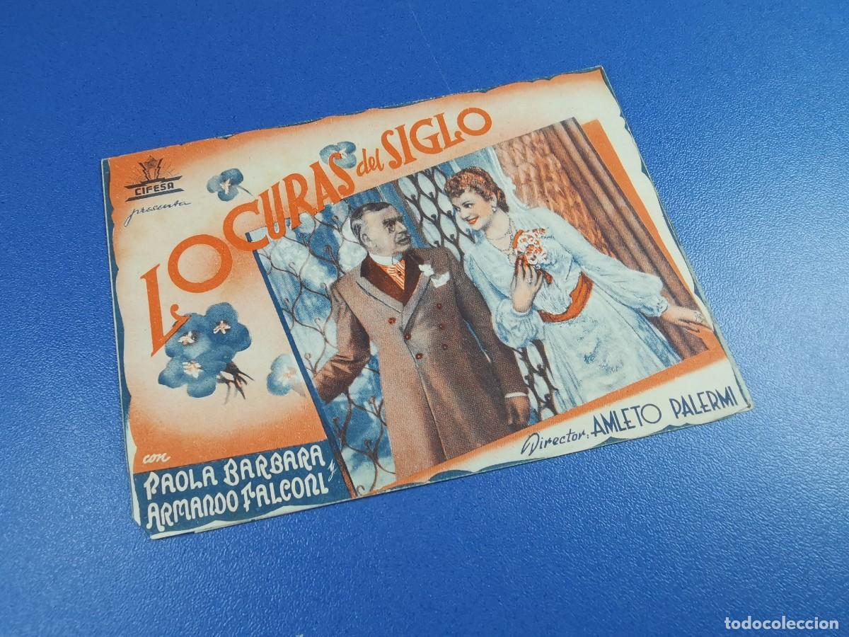 Cine: LOCURAS DEL SIGLO - PROGRAMA DE MANO DOBLE--CINE ALCAZAR - Foto 3