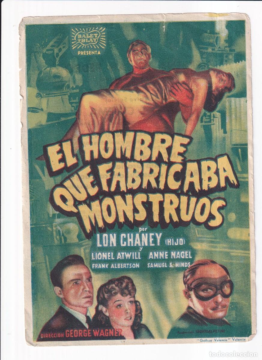 Cine: EL HOMBRE QUE FABRICABA MONSTRUOS .- LON CHANEY - Foto 1