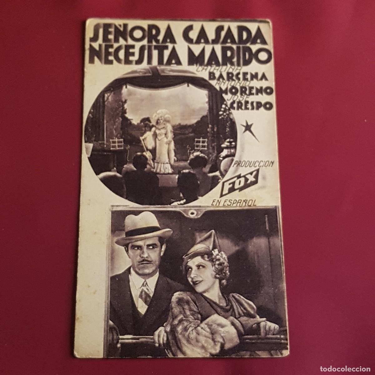 Cine: PROGRAMA DE MANO - SE&Ntilde;ORA CASADA NECESITA MARIDO - FEMINA
