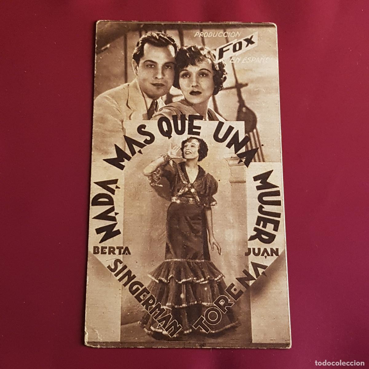 Cine: PROGRAMA DE MANO - NADA MAS QUE UNA MUJER - SALON CATALU&Ntilde;A - Foto 1