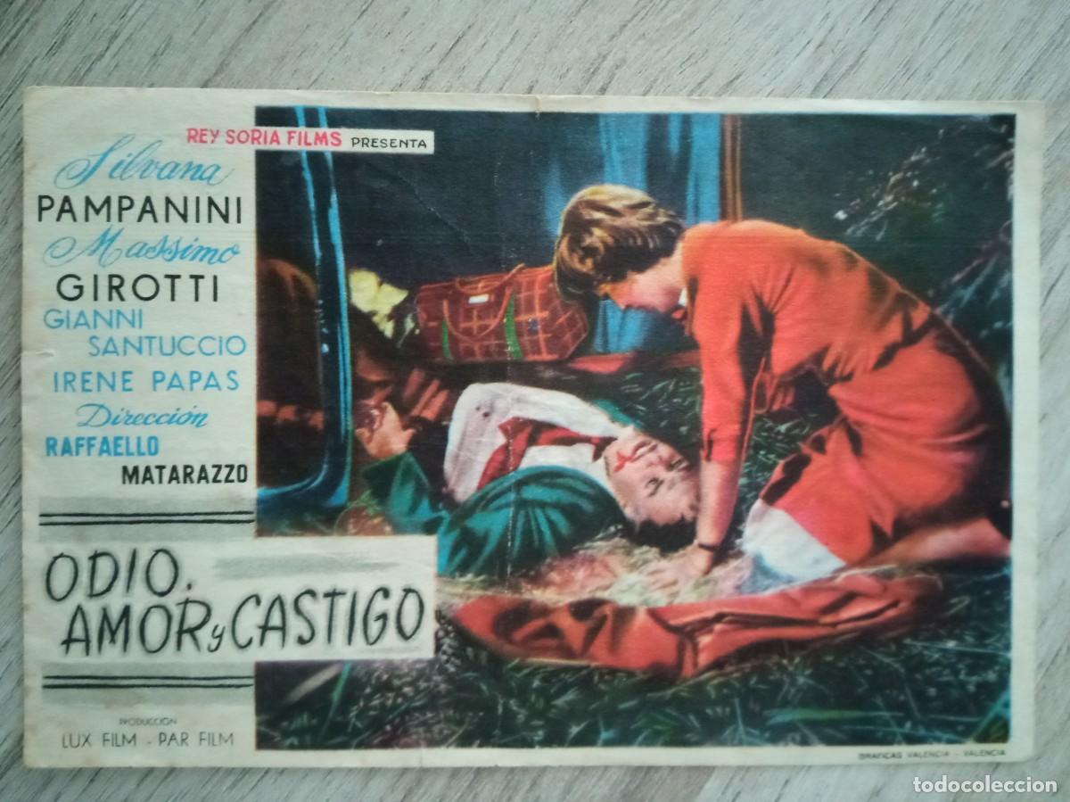 Cine: ODIO, AMOR Y CASTIGO, SILVANA PAMPANINI, CINE AVENIDA, MELILLA, 1957