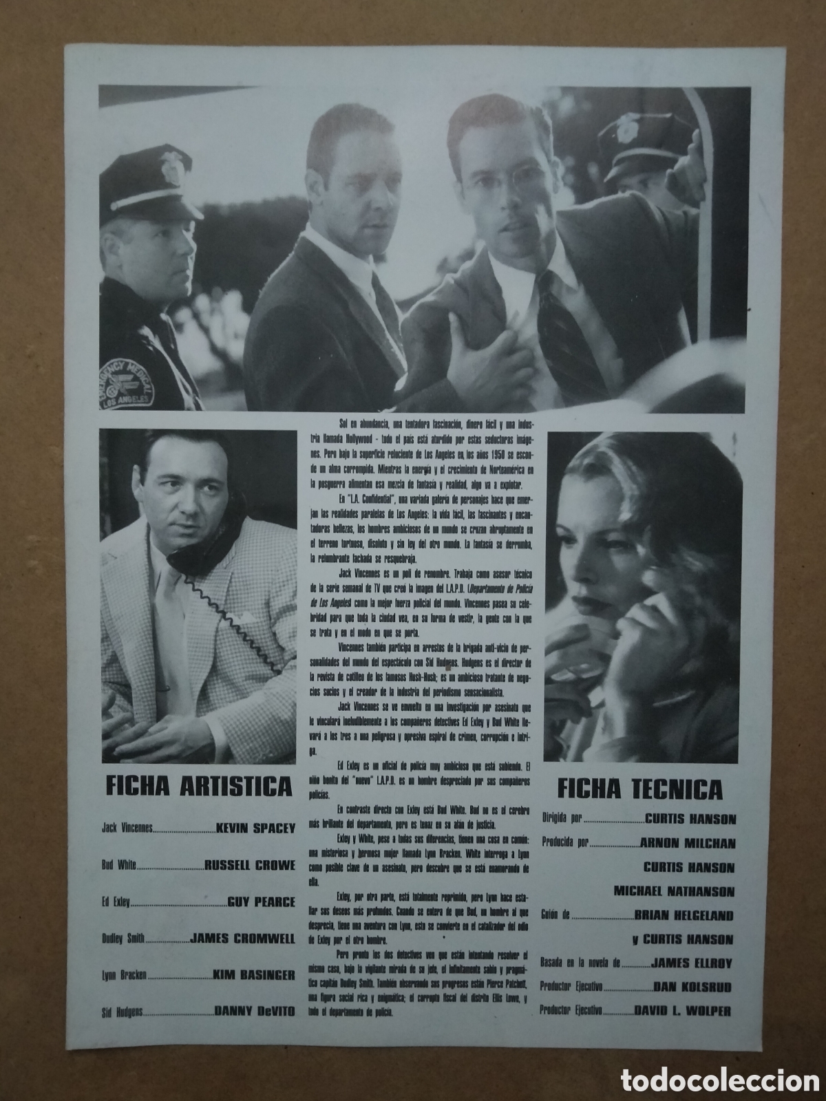 Cine: L.A. Confidential folleto de mano - Foto 2