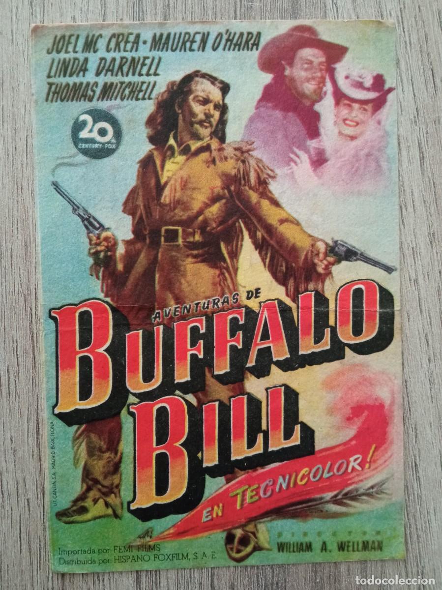 Flyers Publicitaires de films Anciens: AVENTURAS DE BUFFALO BILL, JOEL MCCREA, INAUGURACI&Oacute;N DEL CINE REX, BURGOS