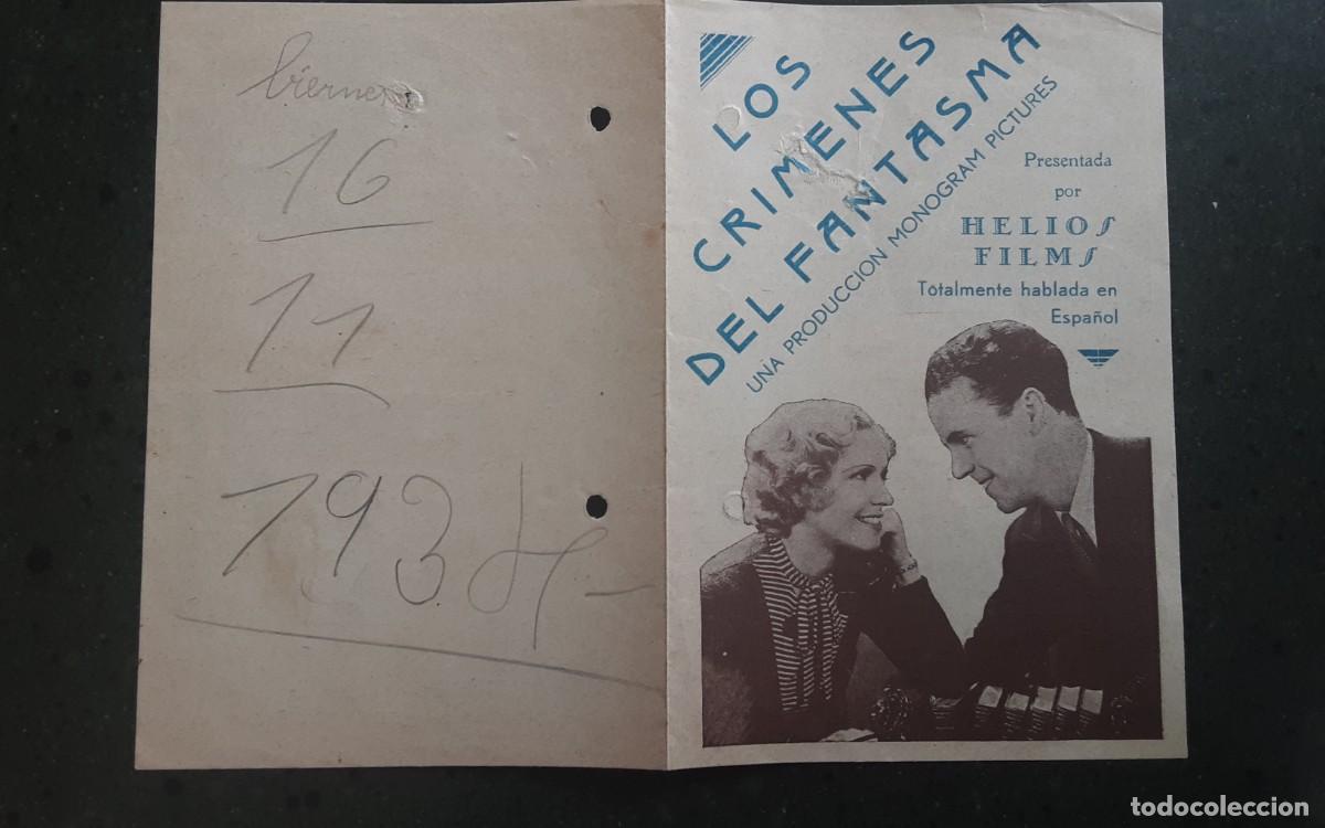  Flyers Publicitaires de films Anciens: LOS CRIMENES DEL FANTASMA, REGIS TOOMEY, LUCILLE LAVERNE, JUNE CLYDE.