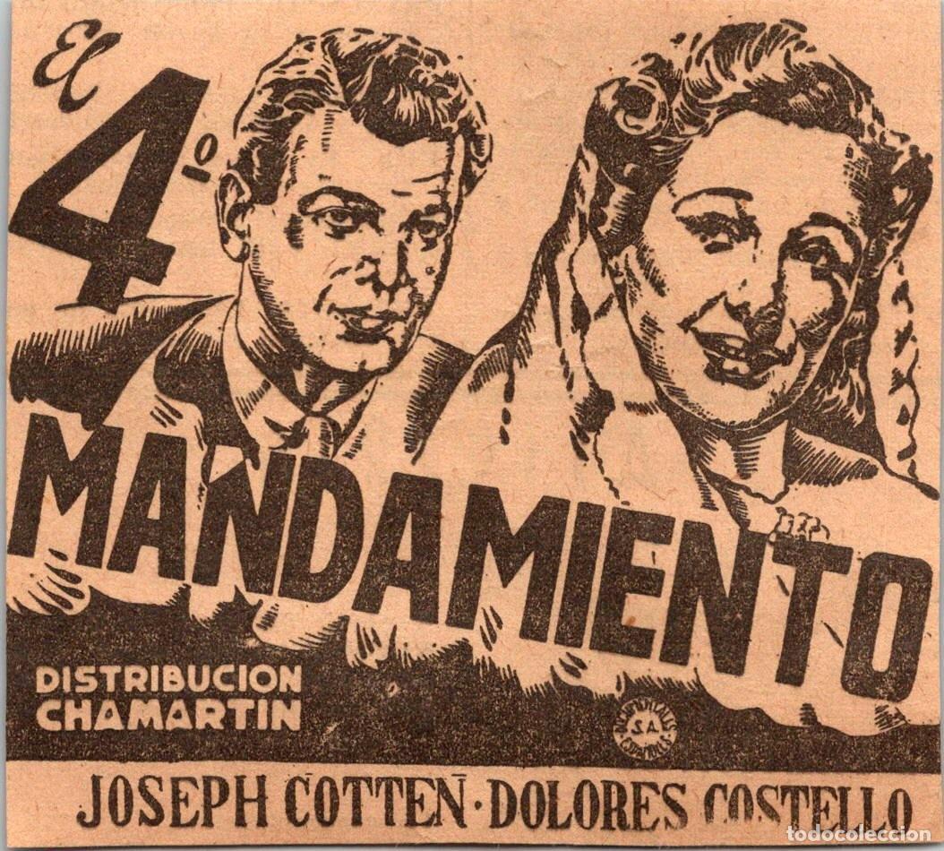 Cine: El 4&ordm; Mandamiento - Joseph Cotten - Dolores Costello - Recorte Peri&oacute;dico de &Eacute;poca - 89x80mm