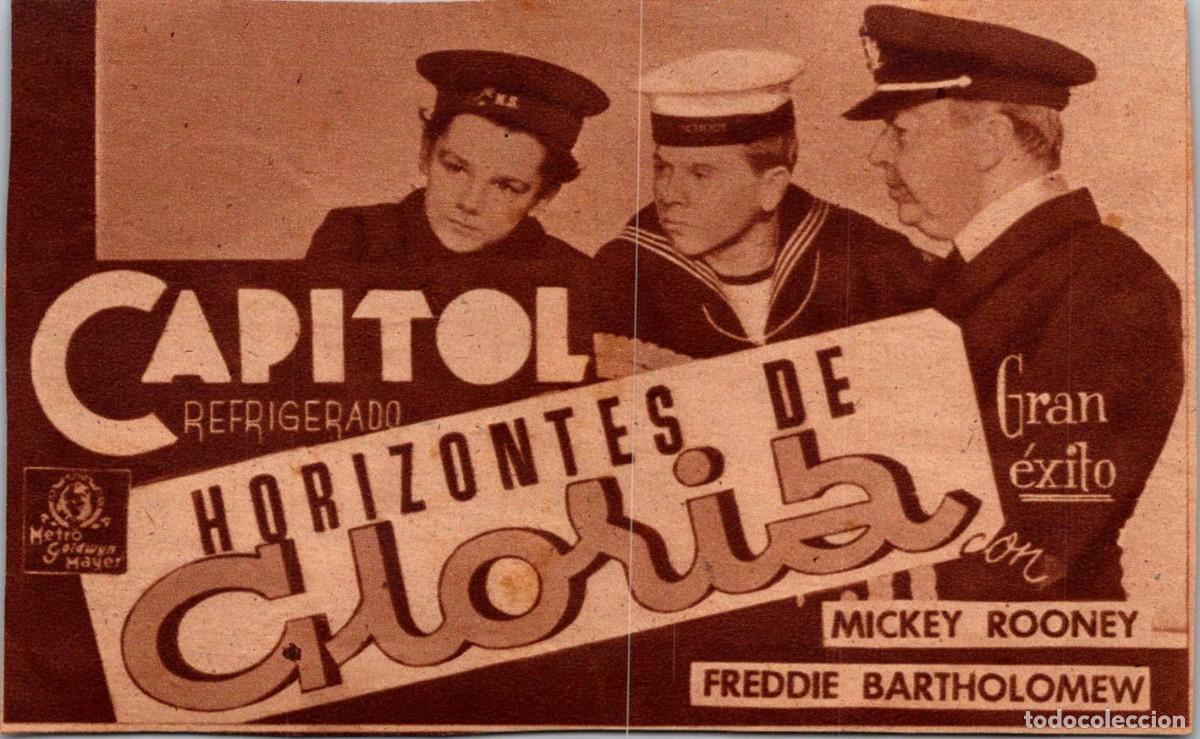 Cine: Horizontes de Gloria - Mickey Rooney - Freddie Bartholomew - Recorte Peri&oacute;dico de &Eacute;poca - 119x75mm