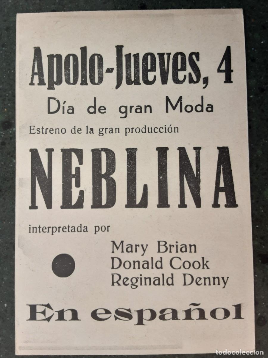 Cine: NEBLINA, MARY BRIAN, DONALD COOK, REGINALD DENNY, programa CIFESA - Foto 2