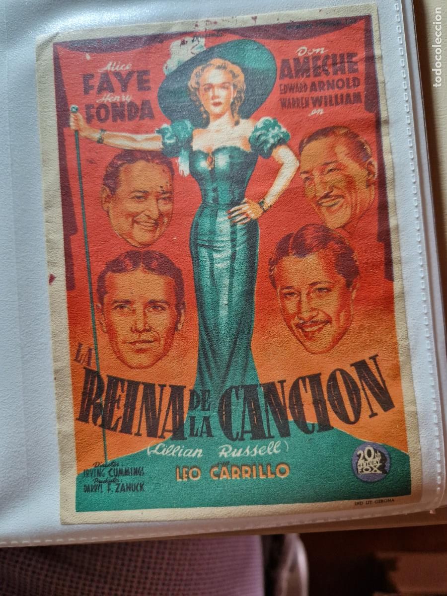Cine: PROGRAMA DE MANO FOLLETO LA REINA DE LA CANCION HENRY FONDA ALICE FAYE