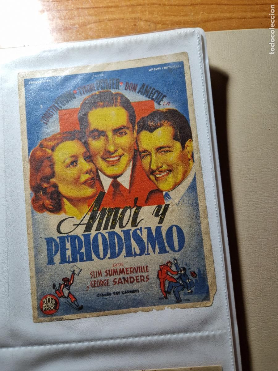 Cine: PROGRAMA DE MANO FOLLETO AMOR Y PERIODISMO TYRONE POWER