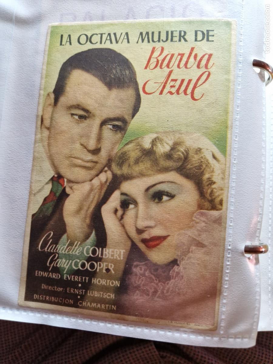 Cine: PROGRAMA DE MANO FOLLETO LA OCTAVA MUJER DE BARBA AZUL GARY COOPER - Foto 1