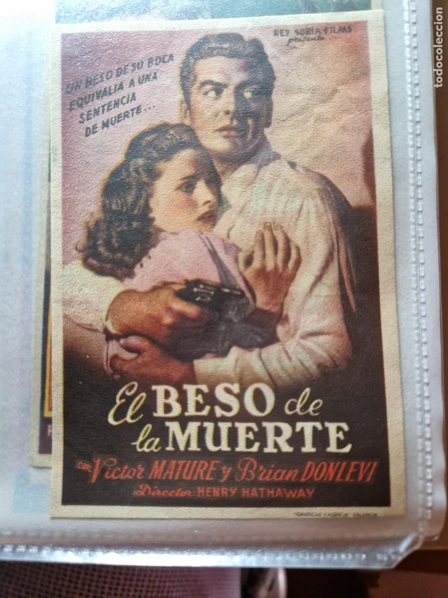  Foglietti di film di film antichi di cinema: PROGRAMA DE MANO FOLLETO EL BESO DE LA MUERTE VICTOR MATURE