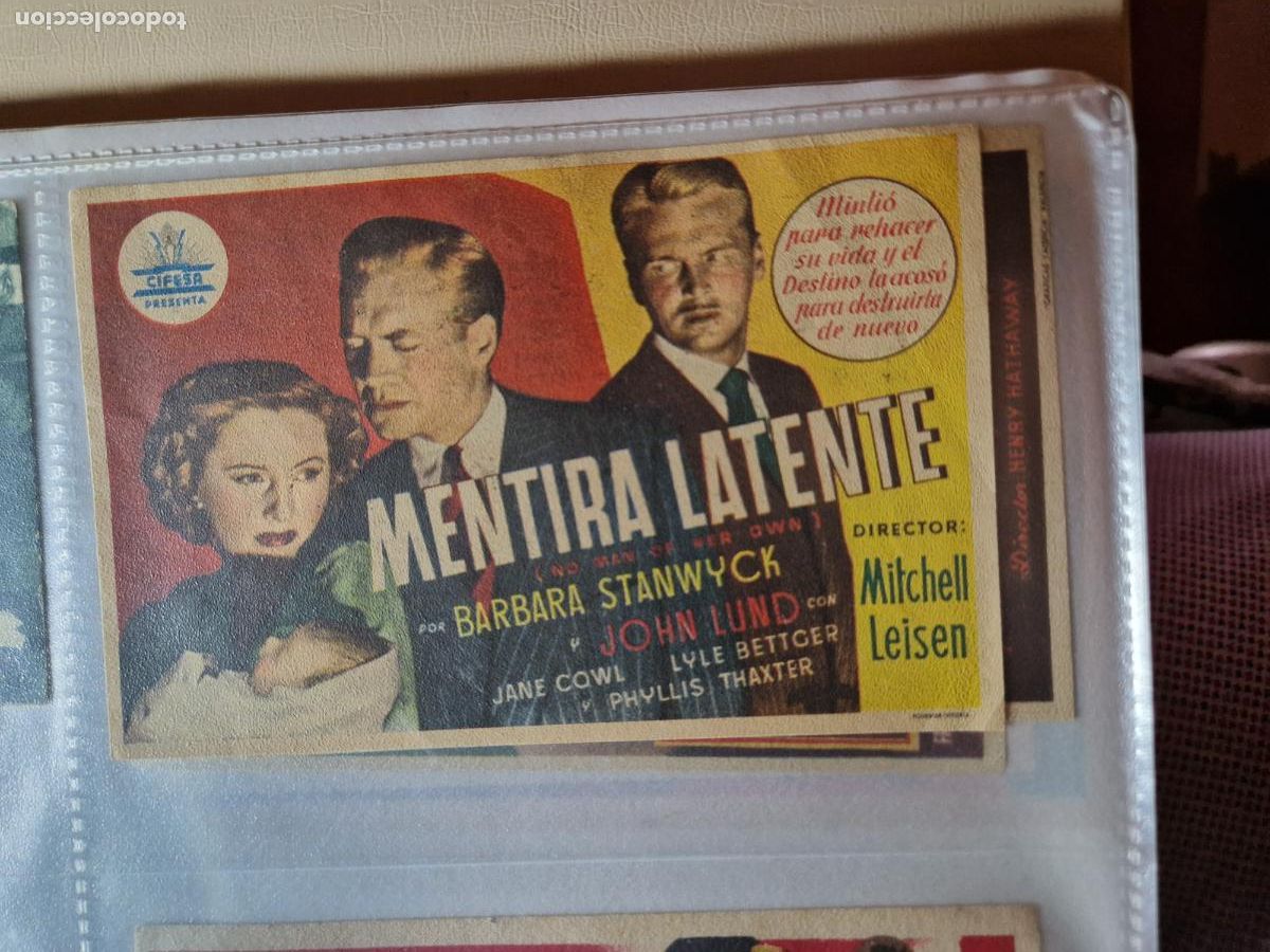  Foglietti di film di film antichi di cinema: PROGRAMA DE MANO FOLLETO MENTIRA LATENTE BARBARA STANWYCK