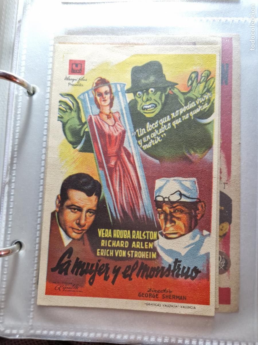 Cine: PROGRAMA DE MANO FOLLETO LA MUJER Y EL MONSTRUO - Foto 1