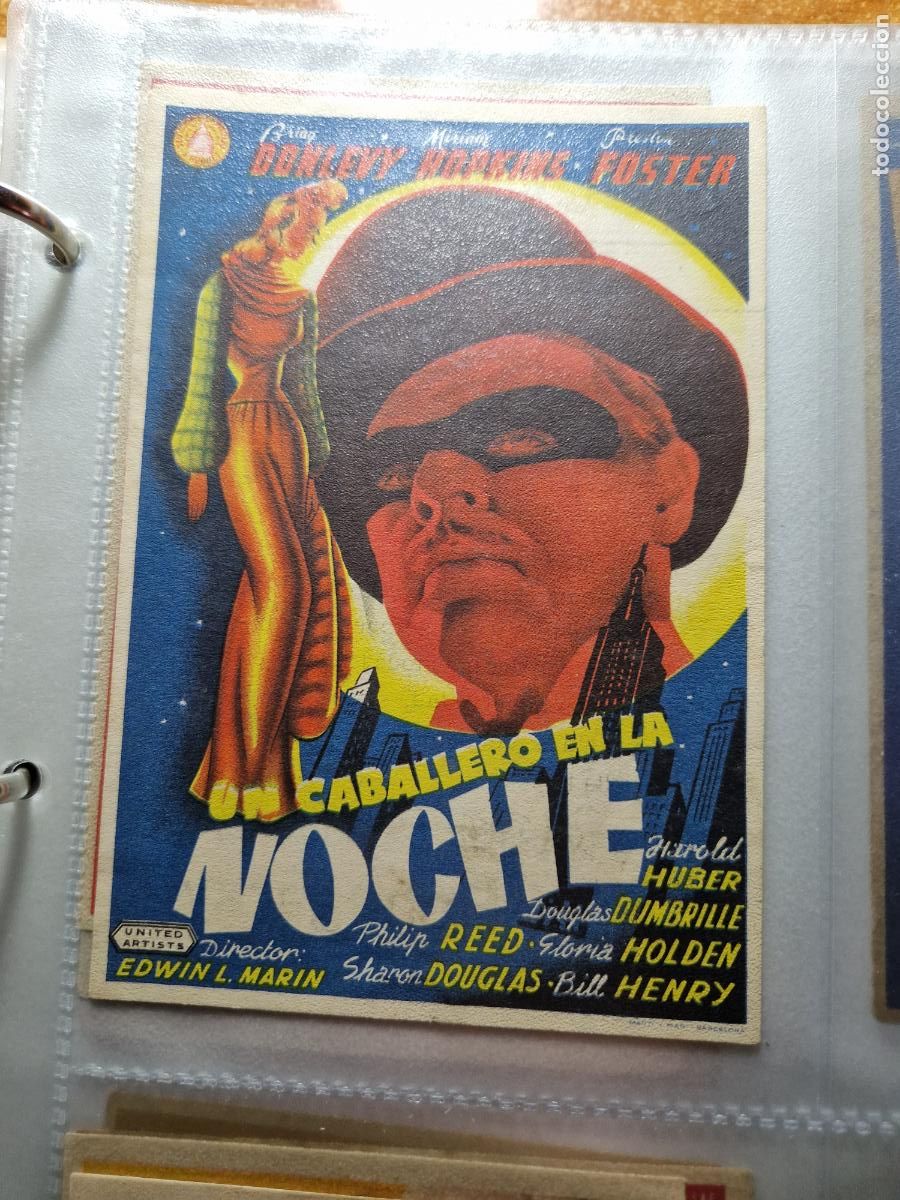 Cine: PROGRAMA DE MANO FOLLETO UN CABALLERO EN LA NOCHE - Foto 1
